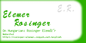 elemer rosinger business card